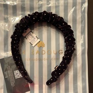 Lele Sadoughi Jet Dot Velvet Kelley Headband